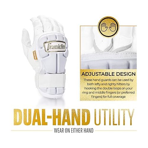  Franklin Sports Baseball Hand + Wrist Guard - PRT LG Series Adult Hand + Wrist Protector for Batting - Protective Hand, Wrist Shield - Right + Left Hand Hitters - One Size - Adult