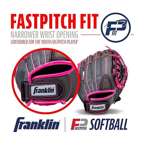  Franklin Sports Girls Softball Glove - Women's Windmill Fastpitch + Slowpitch Softball Glove