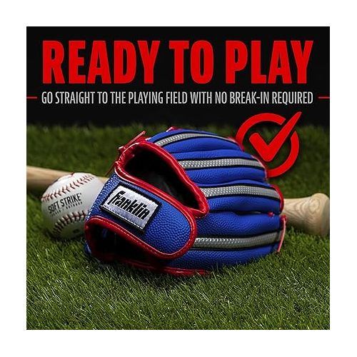  Franklin Sports Air Tech Teeball Glove - Lightweight Foam Fielding Glove - 9.0 Inch - Ready To Play Construction - Left Hand Throw - Colors May Vary