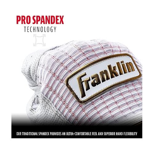  Franklin Sports MLB Baseball Batting Gloves - Pro Classic Batting Gloves for Baseball + Softball - Adult Men's + Youth Batting Glove Pairs