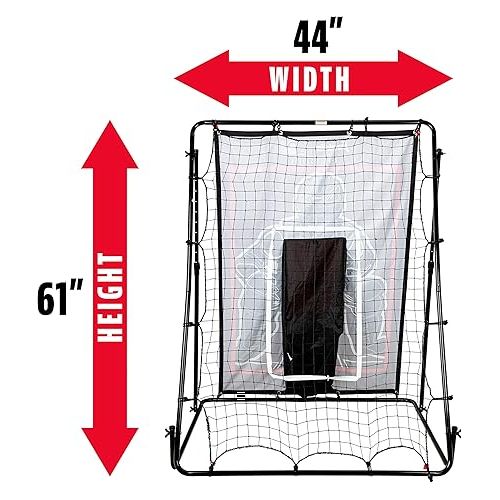  Franklin Sports Baseball Pitching Target and Rebounder Net - 2-in-1 Pitch Trainer and Pitchback Net - Baseball Return Screen and Pitching Practice Target