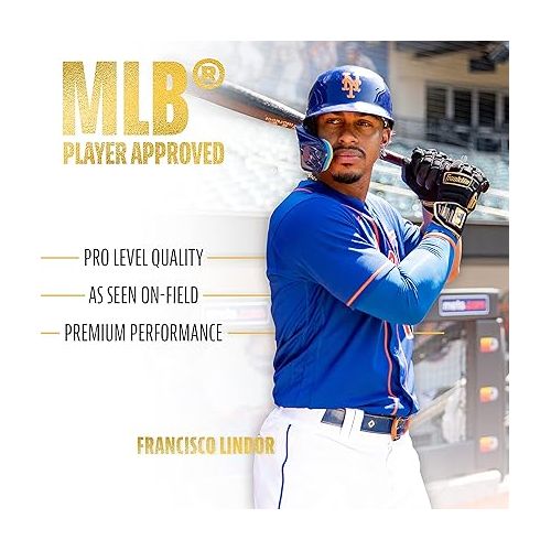  Franklin Sports MLB Batting Gloves - CFX Pro PRT Heavy Duty Protective Baseball + Softball Batting Gloves - Adult Padded Reinforced Leather Batting Gloves