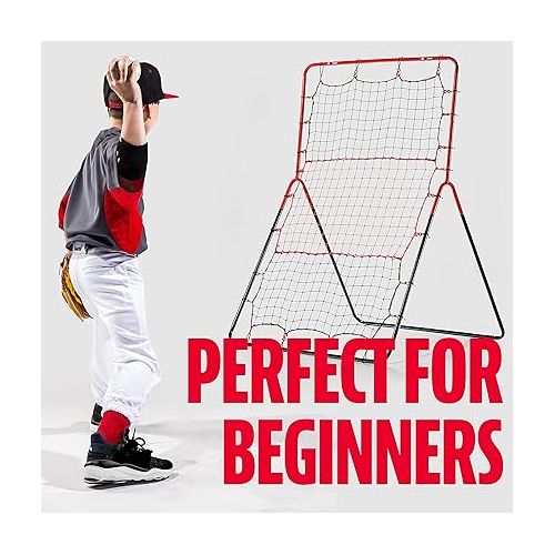  Franklin Sports Baseball Rebounder Net - 3-Way Baseball + Softball Pitchback Net + Fielding Trainer - Bounce Back Net for Fielding + Throwing Practice