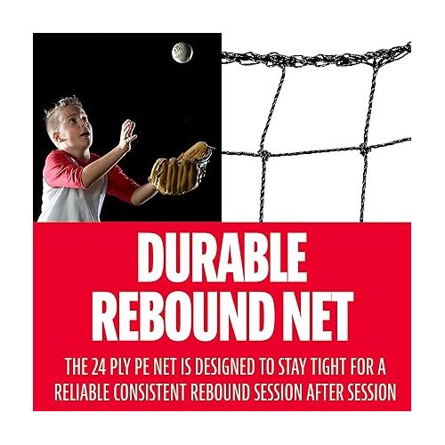  Franklin Sports Baseball Rebounder Net - 3-Way Baseball + Softball Pitchback Net + Fielding Trainer - Bounce Back Net for Fielding + Throwing Practice