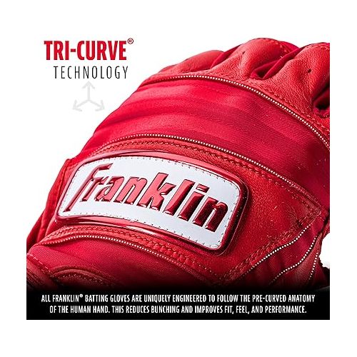 Franklin Sports MLB Baseball Batting Gloves - Natural II Batting Gloves for Baseball + Softball - Adult Batting Glove Pairs