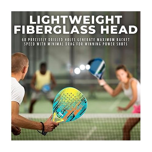  Franklin Sports Padel Racket - Endeavor Paddle Tennis Racket - Fiberglass Padel Paddle with Foam Core - 365g Padel Racket - Premium Performance Paddle