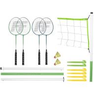 Franklin Sports Badminton Set - Portable Badminton Set - Adult and Kids Badminton Net - Perfect Backyard/Lawn Game - Includes 4 Badminton Racquets - Intermediate