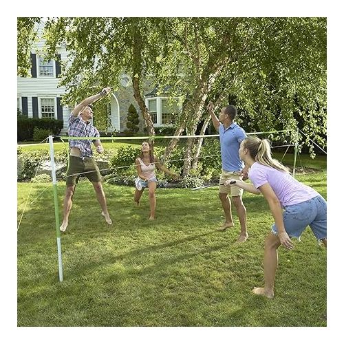  Franklin Sports Badminton Set - Portable Badminton Set - Adult and Kids Badminton Net - Perfect Backyard/Lawn Game - Includes 4 Badminton Racquets - Intermediate