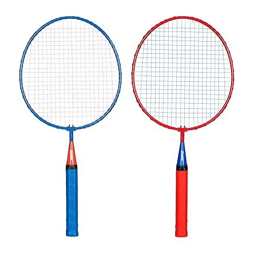  Franklin Sports Kids Jumbo Badminton Racket Set - Smashminton Kids Oversize Badminton Rackets Set - 2 Player Backyard + Beach Youth Badminton Set with Birdies + Jumbo Rackets Included