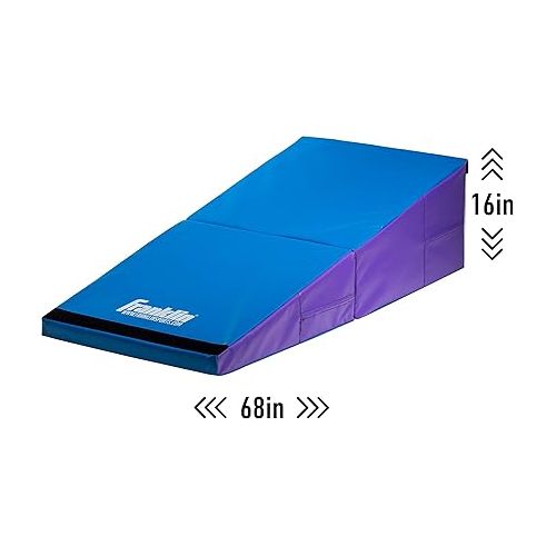  Franklin Sports Folding Gymnastics Cheese Mat, Institutional Grade - Gym Equipment - Gymnastics Mats - Bar - Beam - Tumbling - Exercise - For Gym and Home - Incline - Wedge