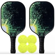 Franklin Sports Pickleball 2-Player Carbon Fiber Paddle and X-40 Pickleball Set