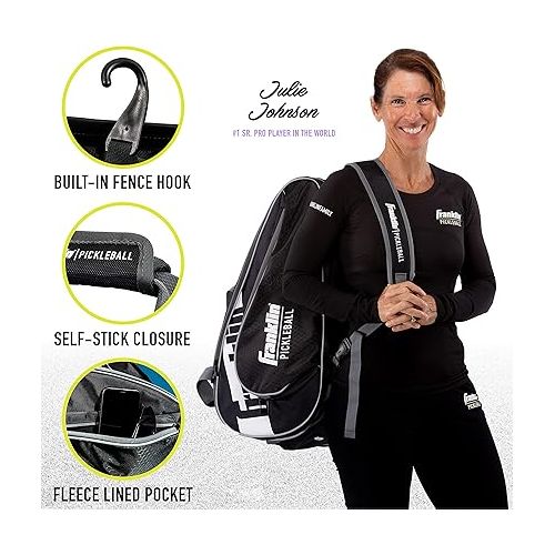  Franklin Sports Pickleball Paddle Bag - Pro Series Pickleball Bags for Paddles, Pickleballs, Gear + Equipment - Pickleball Paddle Bags for Men + Women - Perfect for Gear + Accessories