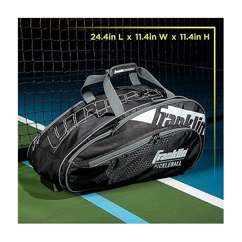  Franklin Sports Pickleball Paddle Bag - Pro Series Pickleball Bags for Paddles, Pickleballs, Gear + Equipment - Pickleball Paddle Bags for Men + Women - Perfect for Gear + Accessories