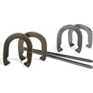 Franklin Sports Horseshoes Sets - Metal Horseshoe Game Sets for Adults + Kids - Official Weight Steel Horseshoes - Beach + Lawn Horseshoes Sets - Sets Include (4) Horseshoes and (2) Ground Stakes