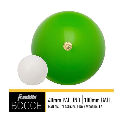  Franklin Sports Bocce Ball Set ? 8 Wooden Bocce Balls and 1 Pallino ? Beach, Backyard Lawn or Outdoor Party Game - Made in Italy