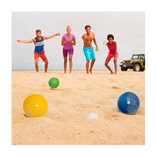  Franklin Sports Bocce Ball Set ? 8 Wooden Bocce Balls and 1 Pallino ? Beach, Backyard Lawn or Outdoor Party Game - Made in Italy