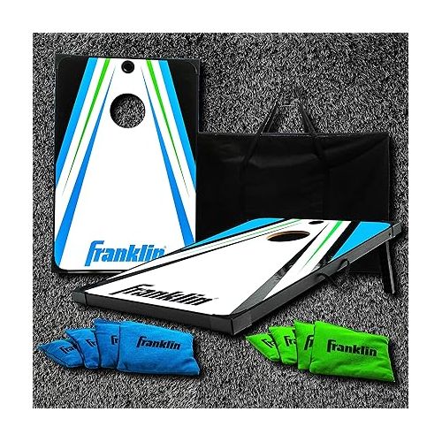  Franklin Sports Cornhole Game Sets - Portable Bluetooth Speaker Cornhole Boards + Bean Bags - (2) Cornhole Boards with Speakers for Music + (8) Bean Bags Included - Perfect Beach + Lawn Tailgate Game