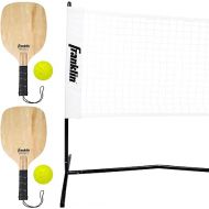 Franklin Sports Half Court Size Pickleball Net by Franklin Pickleball - Includes 10ft Net, (2) Paddles, and (2) X-40 USA Pickleball Approved Pickleballs,Black