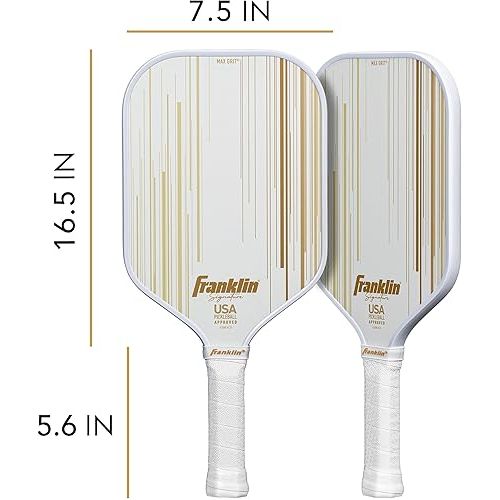  Franklin Sports Pro Pickleball Paddles - Signature Series Pro Pickleball Paddle with MaxGrit Surface - USA Pickleball (USAPA) Approved Tournament Pickleball Paddles - 13mm + 16mm Polypropylene Cores