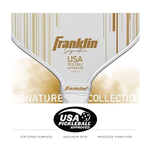  Franklin Sports Pro Pickleball Paddles - Signature Series Pro Pickleball Paddle with MaxGrit Surface - USA Pickleball (USAPA) Approved Tournament Pickleball Paddles - 13mm + 16mm Polypropylene Cores