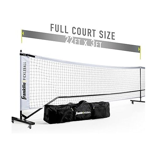  Franklin Sports Pickleball Nets - Portable Outdoor Pickleball Net Systems - Official Regulation Size 22' Foot Pickleball Net with Travel Bag - Portable Pickleball Court Nets for Official Size Court