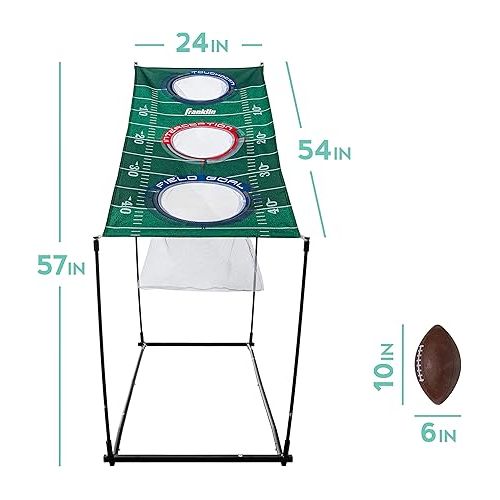  Franklin Sports QB Cornhole Set - 3 Hole Cornhole Target + Football Game Set - Football Cornhole Game for Tailgates, Parties + More - Cornhole Style Football Target Toss Passing Game