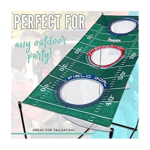  Franklin Sports QB Cornhole Set - 3 Hole Cornhole Target + Football Game Set - Football Cornhole Game for Tailgates, Parties + More - Cornhole Style Football Target Toss Passing Game