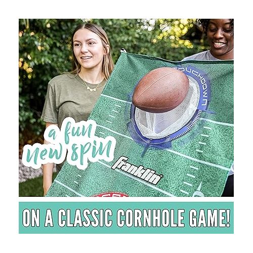  Franklin Sports QB Cornhole Set - 3 Hole Cornhole Target + Football Game Set - Football Cornhole Game for Tailgates, Parties + More - Cornhole Style Football Target Toss Passing Game