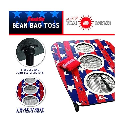  Franklin Sports Bean Bag Toss Yard Game - 3 Hole Cornhole Board Set - with 6 Bean Bags
