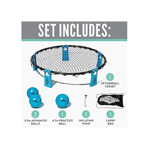  Franklin Sports Spyderball Game Set - Includes 3 Balls, Carrying Case and Rules - Played Outdoors, Indoors, Yard, Lawn, Beach - Durable Tight Net