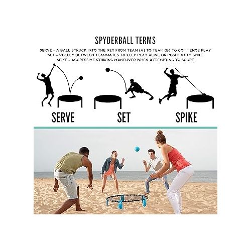  Franklin Sports Spyderball Game Set - Includes 3 Balls, Carrying Case and Rules - Played Outdoors, Indoors, Yard, Lawn, Beach - Durable Tight Net
