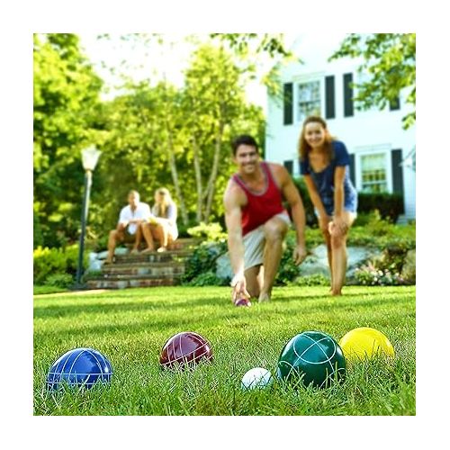  Franklin Sports Bocce Sets - Backyard + Beach Bocce Ball Sets - (8) Outdoor Balls + (1) Pallino - Adult + Family Bocce Sets