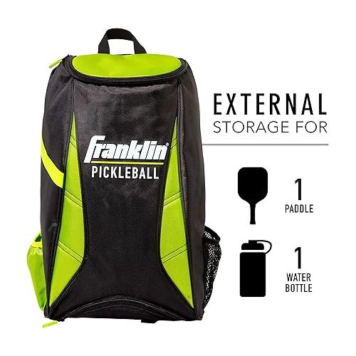  Franklin Sports Pickleball Bags - Premium Pickleball Backpack for Men + Women - Pickleball Bag for Accessories + Gear - Pickleball Sport Equipment Bag - Black