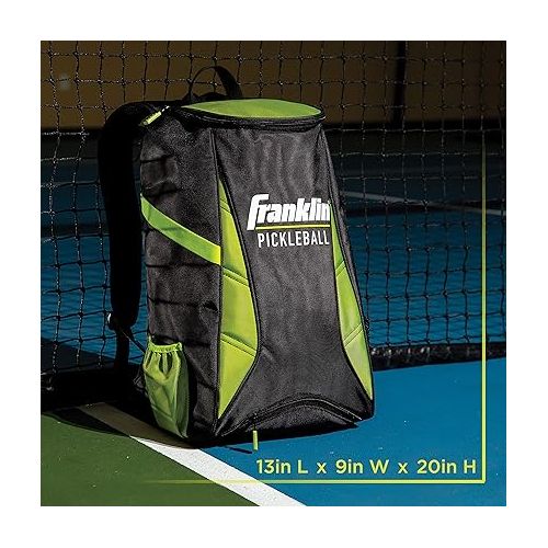  Franklin Sports Pickleball Bags - Premium Pickleball Backpack for Men + Women - Pickleball Bag for Accessories + Gear - Pickleball Sport Equipment Bag - Black