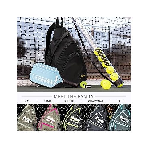  Franklin Sports Pickleball Bags - Sling Bag - Duffle Bag - Backpack for Paddles, Pickleballs + Accessories - Elite Nylon Fabric - Pickleball Equipment Bag for Men + Women - Black