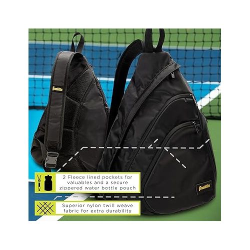  Franklin Sports Pickleball Bags - Sling Bag - Duffle Bag - Backpack for Paddles, Pickleballs + Accessories - Elite Nylon Fabric - Pickleball Equipment Bag for Men + Women - Black