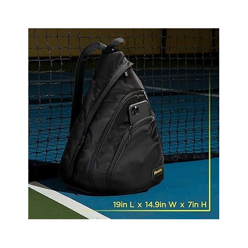  Franklin Sports Pickleball Bags - Sling Bag - Duffle Bag - Backpack for Paddles, Pickleballs + Accessories - Elite Nylon Fabric - Pickleball Equipment Bag for Men + Women - Black