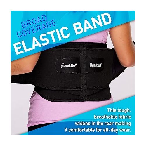  Franklin Sports Lower Back Brace - Adjustable Back Support Stabilizer - Comfortable Lumbar Support, Pain Relief + Compression - One Size