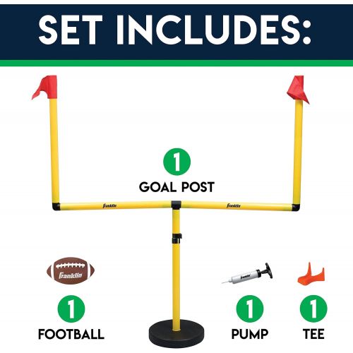  [아마존베스트]Franklin Sports Youth Football Goal-Post Set  Kids’ Football Goal Post with Mini Football  Fun Football Goal for All Ages  Easy Assembly  Adjustable Height  Weighted Base