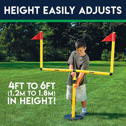  [아마존베스트]Franklin Sports Youth Football Goal-Post Set  Kids’ Football Goal Post with Mini Football  Fun Football Goal for All Ages  Easy Assembly  Adjustable Height  Weighted Base