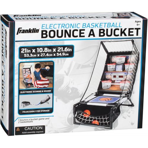  [아마존베스트]Franklin Sports Basketball Arcade Game - Table Top Bounce A Bucket Shootout- Indoor Electronic Basketball Game for Kids