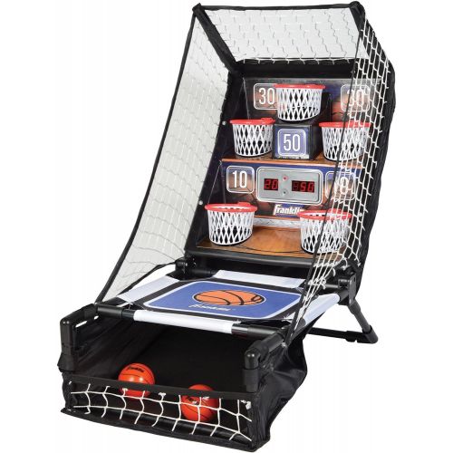  [아마존베스트]Franklin Sports Basketball Arcade Game - Table Top Bounce A Bucket Shootout- Indoor Electronic Basketball Game for Kids