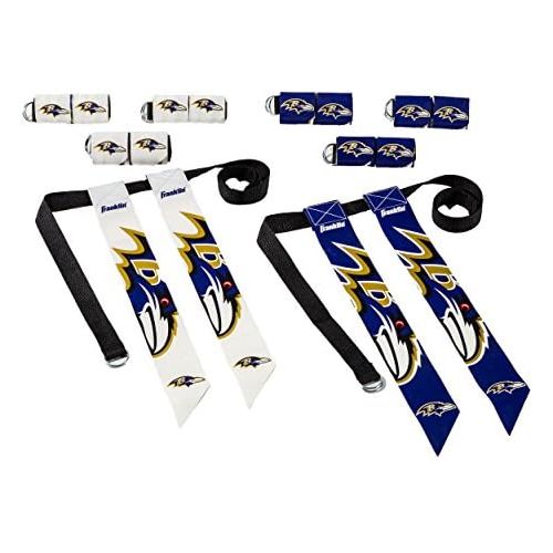  Franklin Sports Baltimore Ravens NFL Flag Football Sets - NFL Team Flag Football Belts and Flags - Flag Football Equipment for Kids and Adults