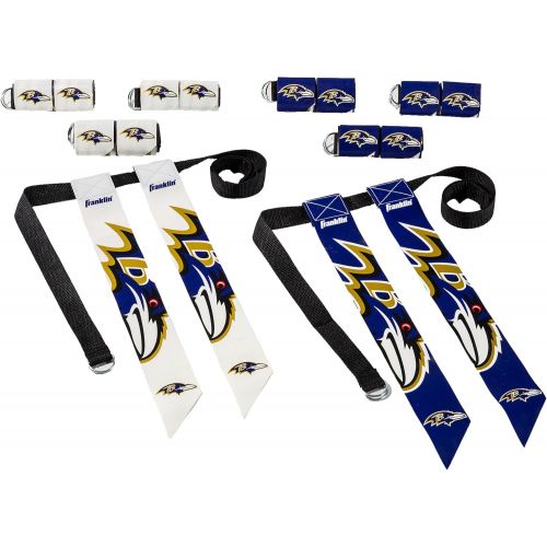  Franklin Sports Baltimore Ravens NFL Flag Football Sets - NFL Team Flag Football Belts and Flags - Flag Football Equipment for Kids and Adults