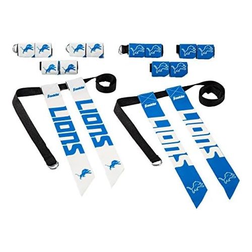  Franklin Sports Detroit Lions NFL Flag Football Sets - NFL Team Flag Football Belts and Flags - Flag Football Equipment for Kids and Adults