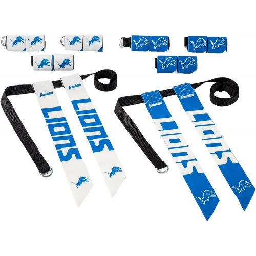  Franklin Sports Detroit Lions NFL Flag Football Sets - NFL Team Flag Football Belts and Flags - Flag Football Equipment for Kids and Adults