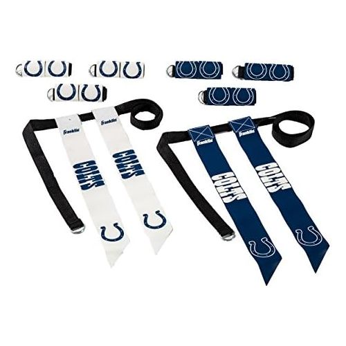 Franklin Sports Indianapolis Colts NFL Flag Football Sets - NFL Team Flag Football Belts and Flags - Flag Football Equipment for Kids and Adults