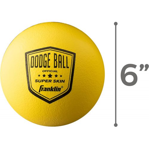  Franklin Sports Dodgeball Ball Set  Superskin-Coated Foam Balls for Playground Games  Small Dodgeballs for Gymnasium Games  Easy-Grip Foam Balls  Won’t Shred or Tear for Hours