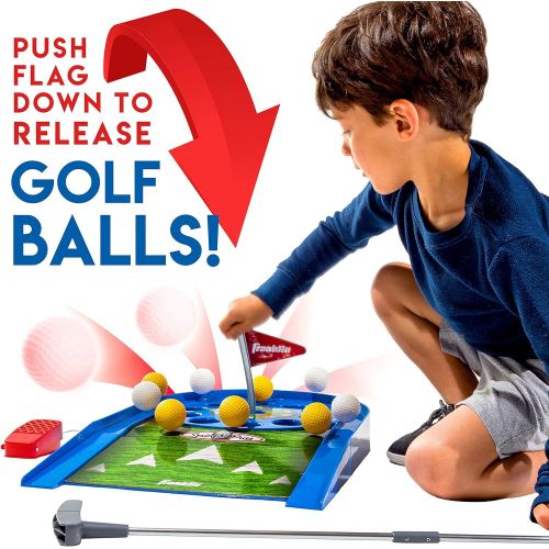  Franklin Sports Mini Putt Golf Game for Kids - Spin n Putt Electronic Putting Game - Indoor Mini Golf for Kids + Toddlers - Putter + Balls Included