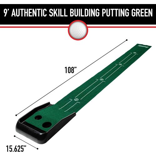  Franklin Sports?Indoor Golf Putting Green ? Portable Authentic?9?Foot?Mat with Auto Ball Return ?Golf Training Aid & Putting Practice Game ? Real Course Feel (92049X)